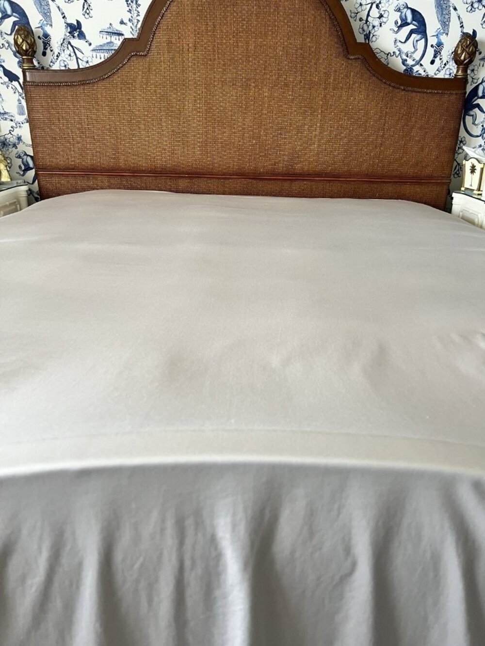 KING Flat Sheet Ecru 100% Egyptian Cotton Tan Luxury Linens Charisma PRISTINE